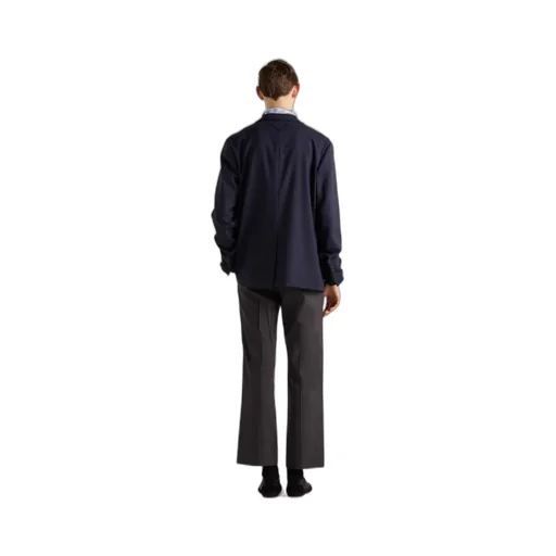 Single-Breasted Wool Blend Jacket