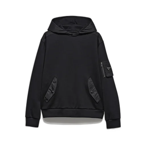Cotton Fleece And Re-Nylon Hoodie