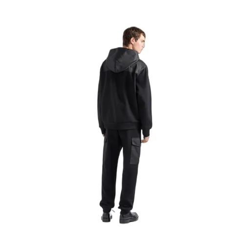 Cotton Fleece Joggers With Re-Nylon Details