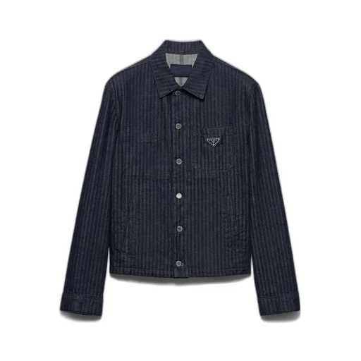 Chevron Denim Blouson Jacket