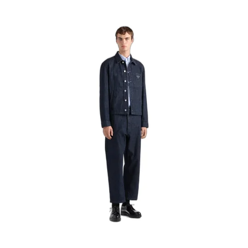 Chevron Denim Blouson Jacket