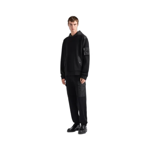 Cotton Fleece And Re-Nylon Hoodie