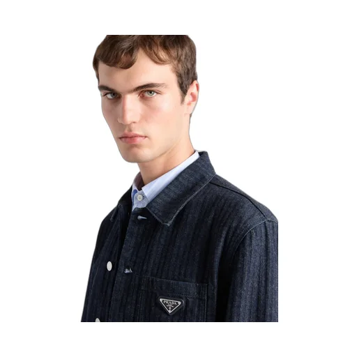 Chevron Denim Blouson Jacket