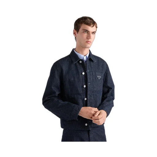 Chevron Denim Blouson Jacket