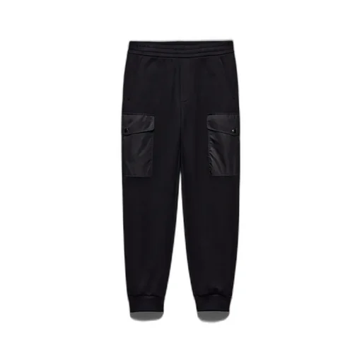 Cotton Fleece Joggers With Re-Nylon Details