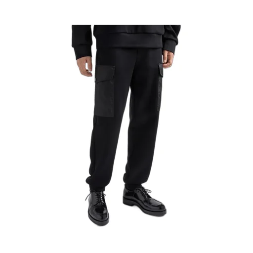 Cotton Fleece Joggers With Re-Nylon Details