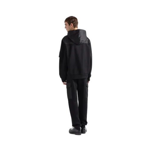 Cotton Fleece And Re-Nylon Hoodie