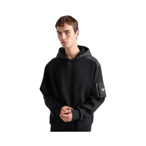 Cotton Fleece And Re-Nylon Hoodie