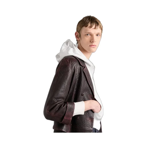 Leather Zipper Hoodie