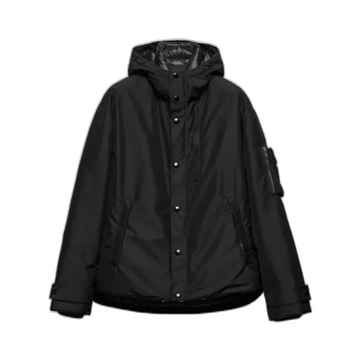 Technical Fabric Down Jacket With Hood