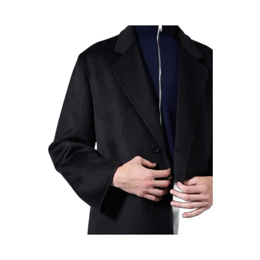 Single-Breasted Wool, Angora And Cashgora Coat
