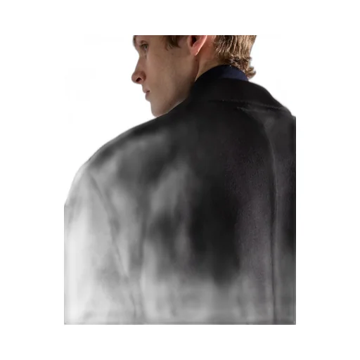 Single-Breasted Wool, Angora And Cashgora Coat