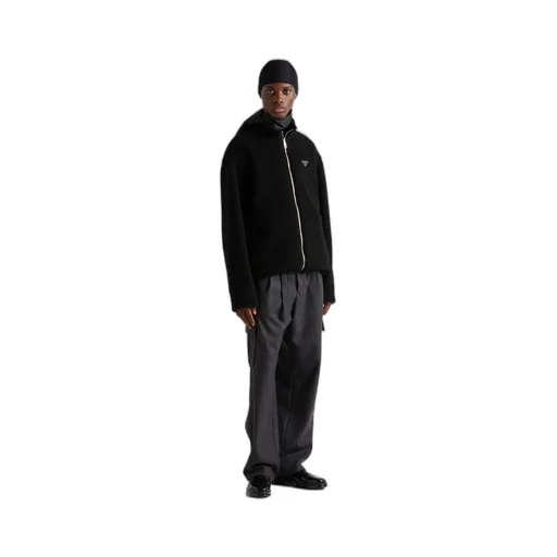 Reversible Fleece And Cashmere Blend Cardigan