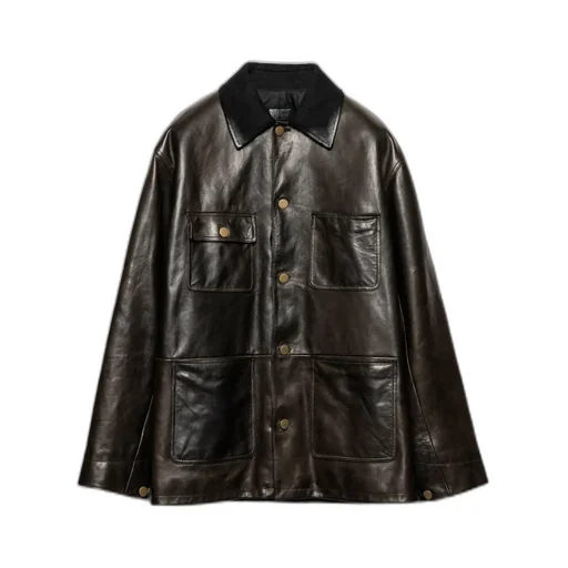 Leather And Shearling Caban Jacket