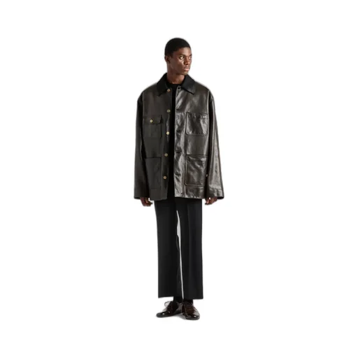 Leather And Shearling Caban Jacket