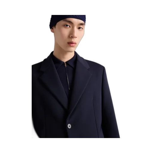 Single-Breasted Technical Gabardine Jacket