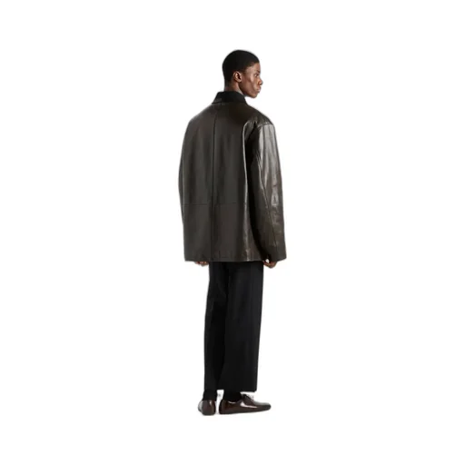 Leather And Shearling Caban Jacket