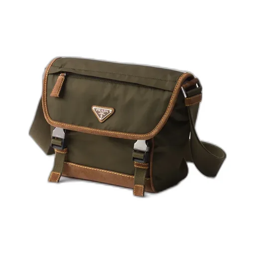Medium Re-Nylon And Suede Shoulder Bag