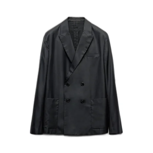 Double-Breasted Silk Jacket