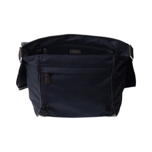 Large Re-Nylon And Leather Shoulder Bag