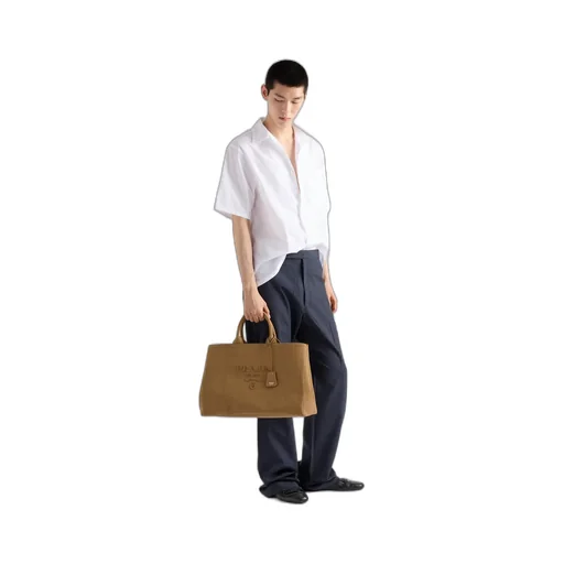Prada JardiniÈRe Extra Large Cotton Canvas Tote Bag