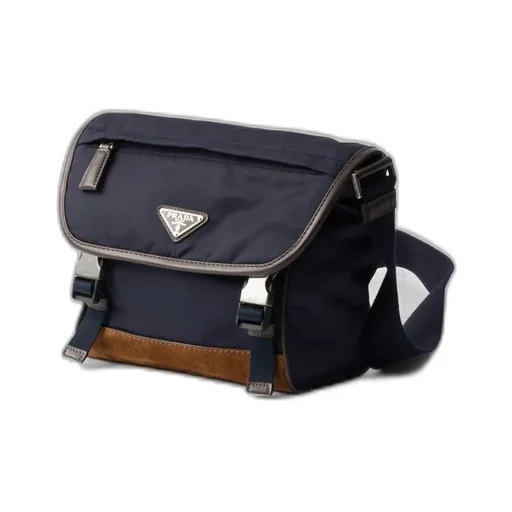 Medium Re-Nylon And Leather Shoulder Bag