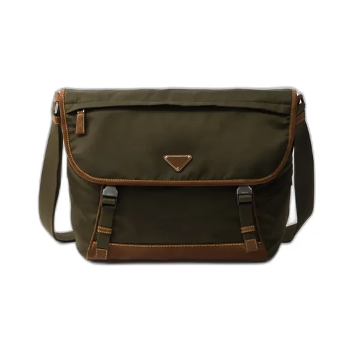 Large Re-Nylon And Suede Shoulder Bag