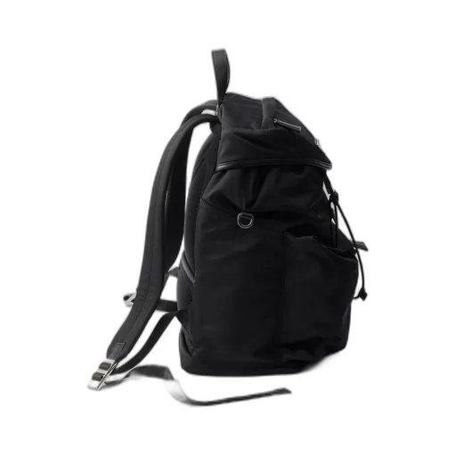 Re-Nylon And Leather Backpack