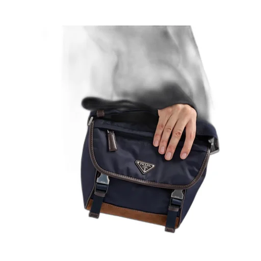 Medium Re-Nylon And Leather Shoulder Bag