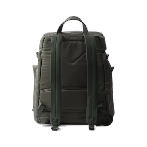 Re-Nylon And Leather Backpack