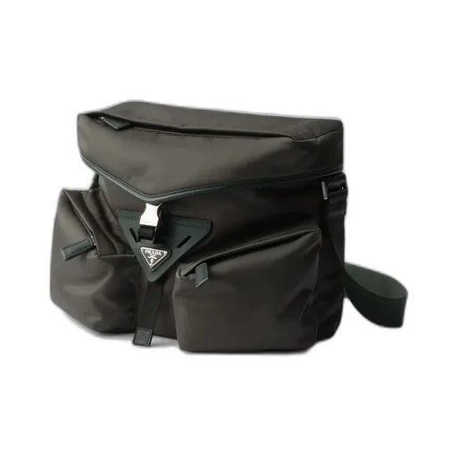 Re-Nylon And Leather Shoulder Bag