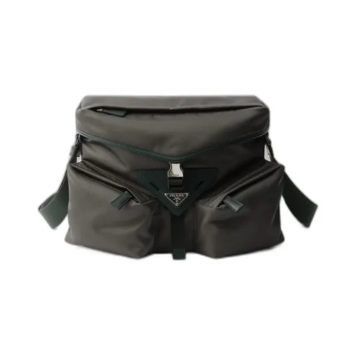 Re-Nylon And Leather Shoulder Bag