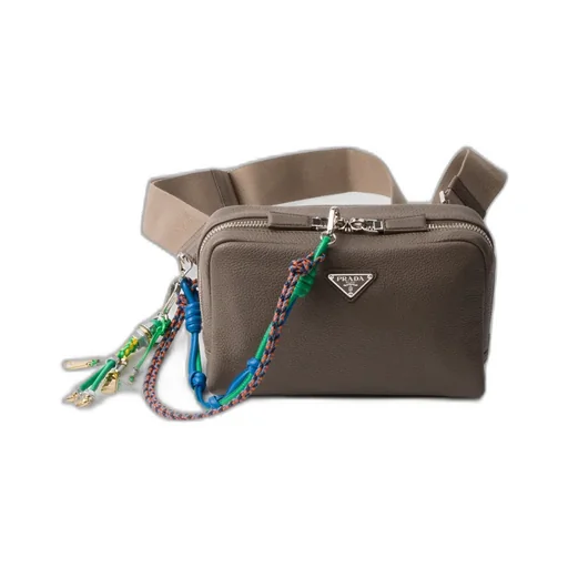 Leather Shoulder Bag With Charm