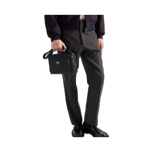 Small Re-Nylon And Saffiano Leather Shoulder Bag