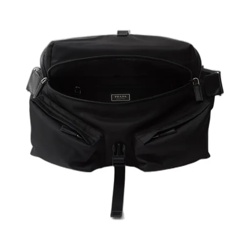 Re-Nylon And Leather Shoulder Bag