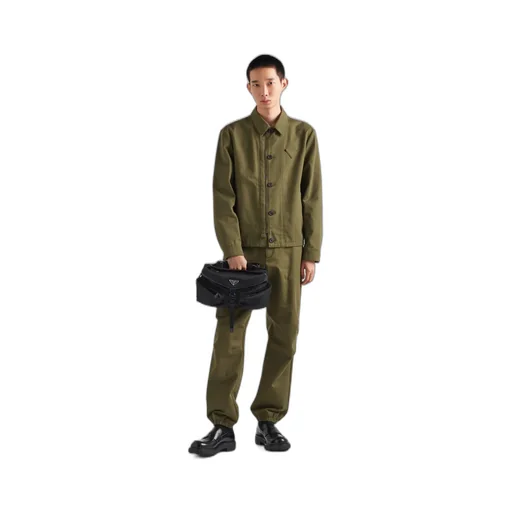 Re-Nylon And Leather Shoulder Bag
