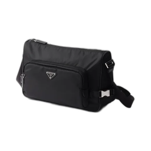 Large Re-Nylon And Saffiano Leather Shoulder Bag