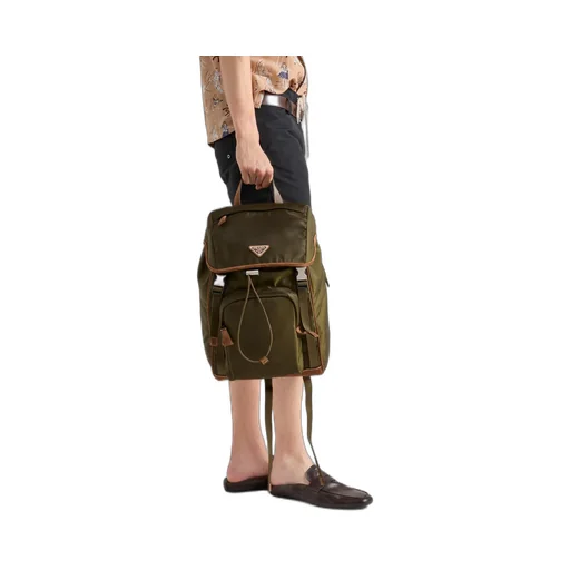 Re-Nylon And Suede Backpack