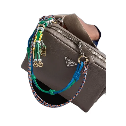 Leather Shoulder Bag With Charm