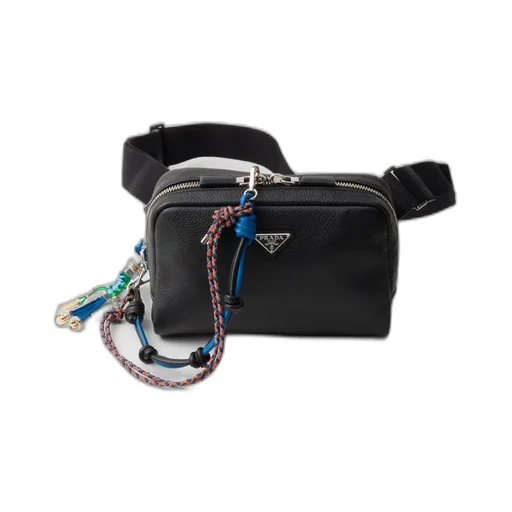 Leather Shoulder Bag With Charm