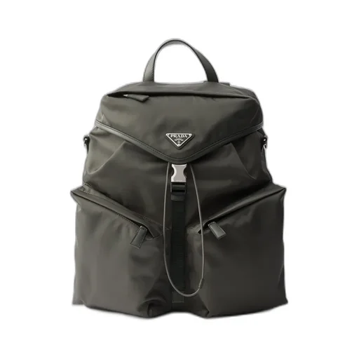 Re-Nylon And Leather Backpack