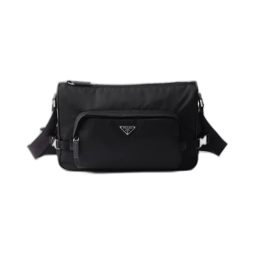Large Re-Nylon And Saffiano Leather Shoulder Bag