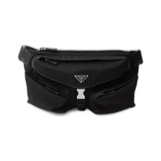 Re-Nylon And Leather Shoulder Bag