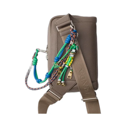 Leather Shoulder Bag With Charm