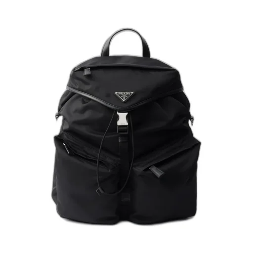 Re-Nylon And Leather Backpack