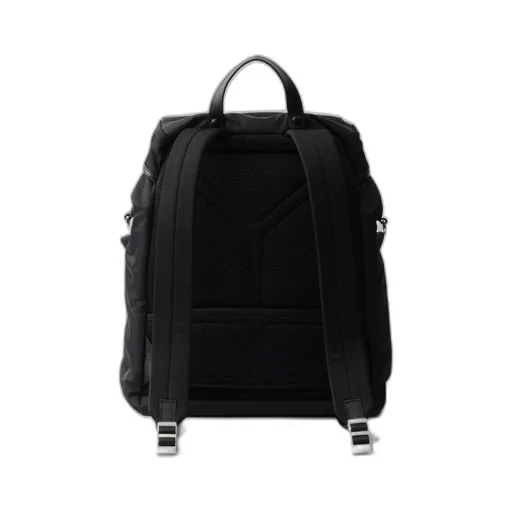 Re-Nylon And Leather Backpack