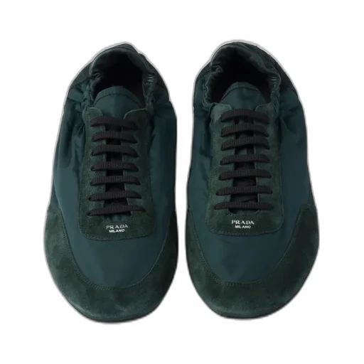 Collapse Re-Nylon And Suede Elasticized Sneakers
