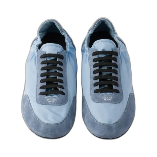 Collapse Re-Nylon And Suede Elasticized Sneakers