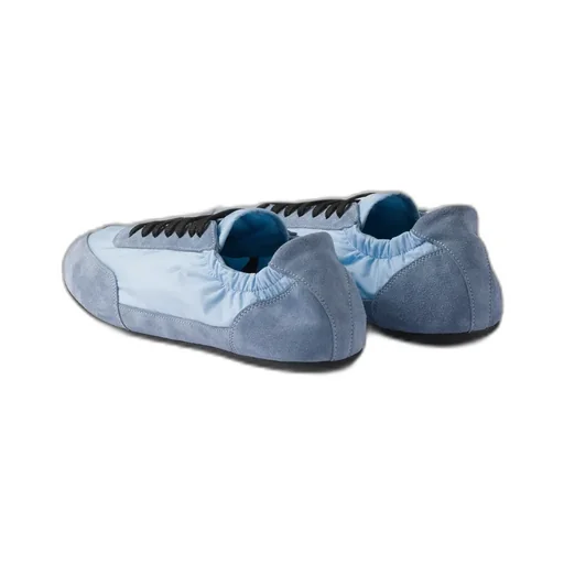 Collapse Re-Nylon And Suede Elasticized Sneakers