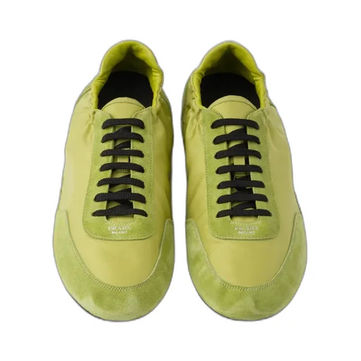 Collapse Re-Nylon And Suede Elasticized Sneakers